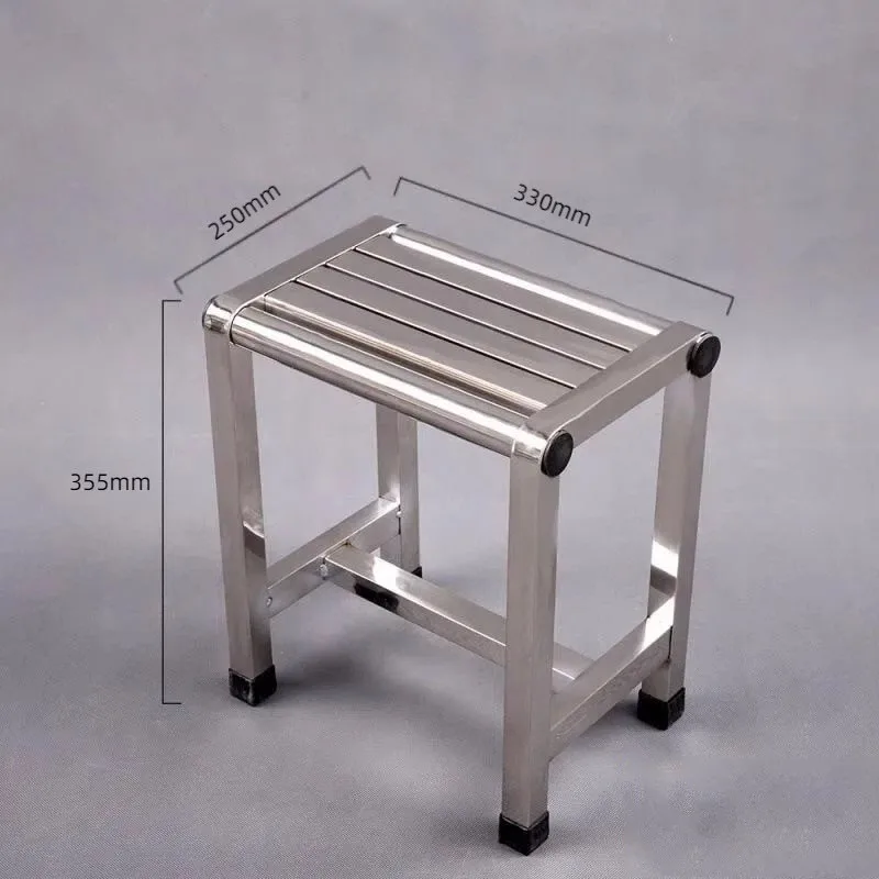 Taburete bajo impermeable de acero inoxidable, banco de baño, taburete de recogida, taburete alto portátil Sgabello Pieghevole para el hogar