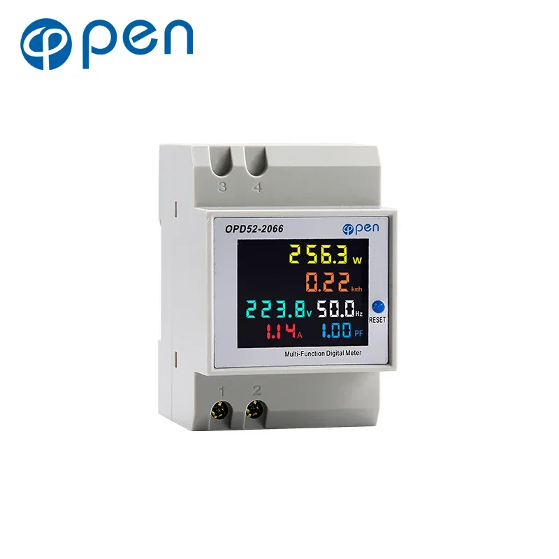 D52-2066 6IN1 din rail AC monitor 110V 220V 100A Voltage Current Power Factor Active KWH Electric energy Frequency meter VOLT AM