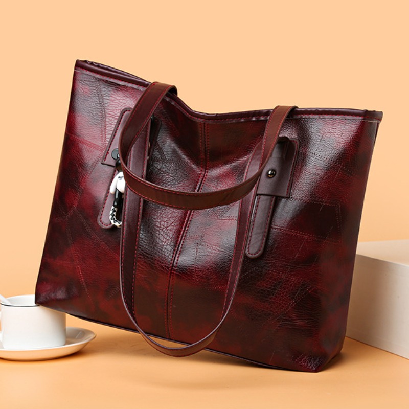 Koreanische Version trend ige Damen neue große Kapazität Einkaufstasche mit horizontalem quadratischen Reiß verschluss Single Shoulder Handtasche