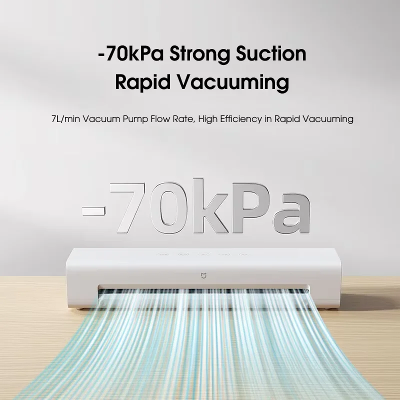 Xiaomi mijia máquina seladora a vácuo com 10 peças de sacos a vácuo grátis 220v máquina seladora para pacote a vácuo para cozinha doméstica