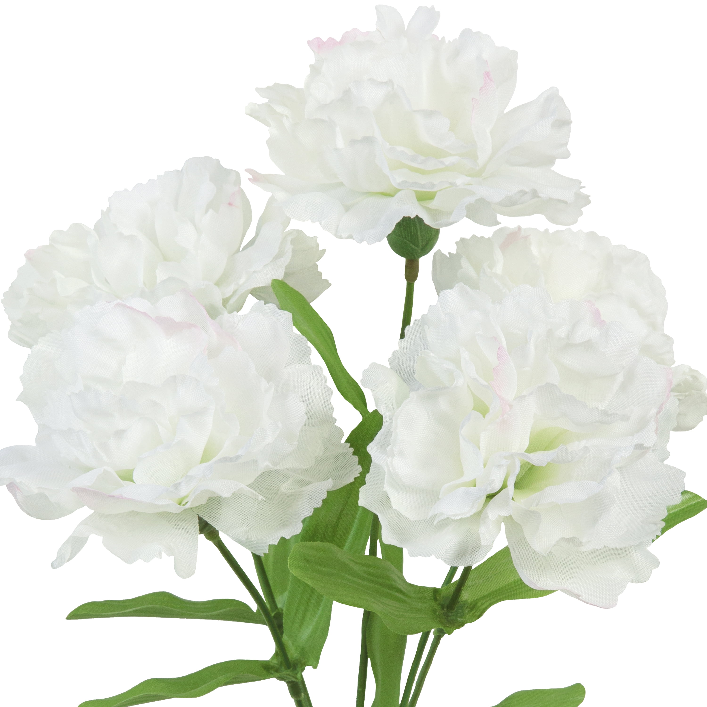 13-inch Artificial Silk White 5 Heads Carnation Flowers Pick, for Indoor Use, by Mainstays