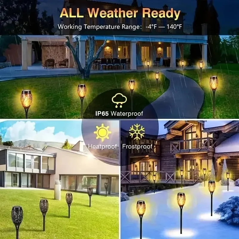 12LED Solar Flamme Fackel Licht Flackern Licht Wasserdicht Garten Dekoration Outdoor Rasen Pfad Hof Terrasse Stehlampe