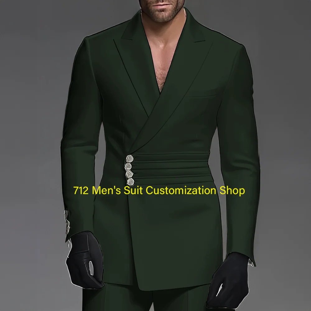 Knappe mannen Pak 2-delige Bruiloft Bruidegom Tuxedo Elegante Formele Outfit XS-5XL Custom Blazer Broek Mannen