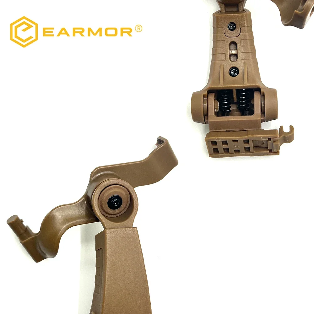 ORIGINAL EARMOR M16A Headset Rail Mount Bracket 360 ° Rotatable ARC Rail Adapter for MOD4 Series M32 / M31 / M32H / M31H Headset