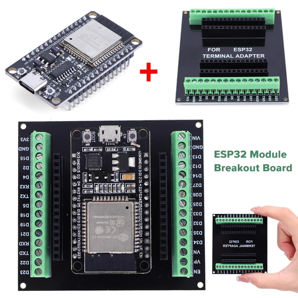 ESP-WROOM-32 ESP32-S Development Board Type-C PLR ESP32 Bluetooth Wifi ESP32 Nodemcu Bluetooth Module + ESP32 Breakout Board