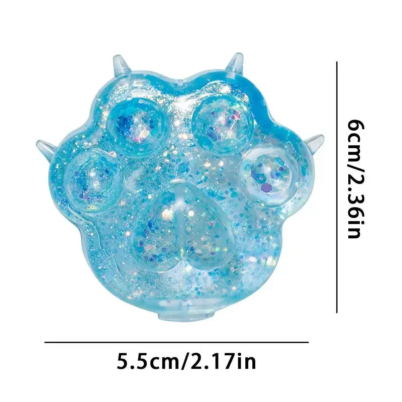 เด็ก Anti-stress Soft TPR Slow Rebound Sequins Maltose Pinch ของเล่นความเครียดบรรเทายืดหยุ่นบีบสี Cat PAW Decompression