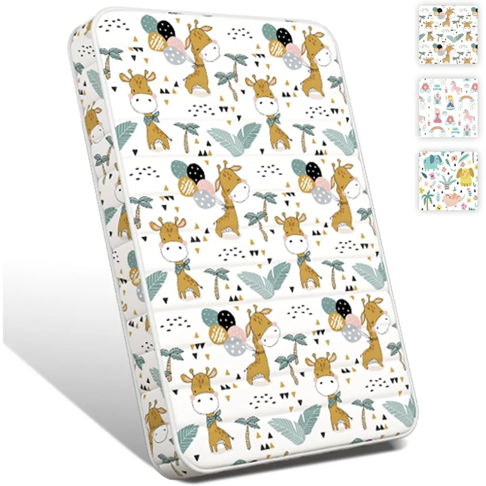 3" Mini Crib Mattress, 38"*24" High-Density Foam Mattress Only fits Mini Crib, Odorless&Steady, Giraffe