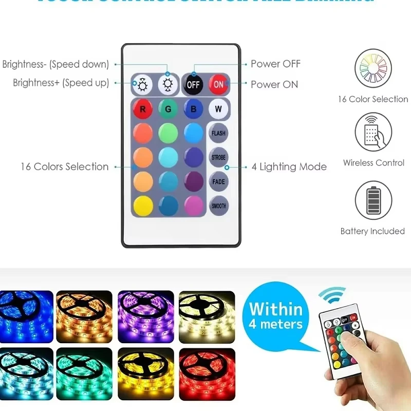 1-30M USB LED Strip Light RGB Nastro flessibile Nastro Sincronizzazione musicale APP Bluetooth Telecomando TV Retroilluminazione Sala giochi Decorazioni per feste