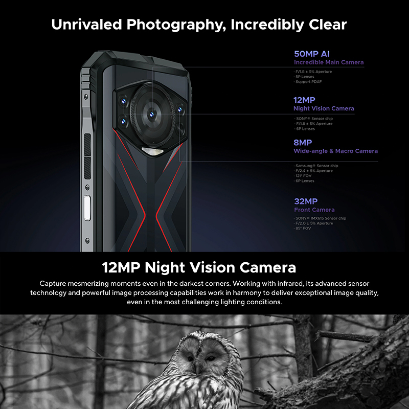Doogee-Smartphone robuste S118, 20 Go, 8 + 12 Go arc-en-ciel, écran FHD + 6.58 ", Helio G99, 10800mAh, caméra AI 50MP, NDavid, première mondiale