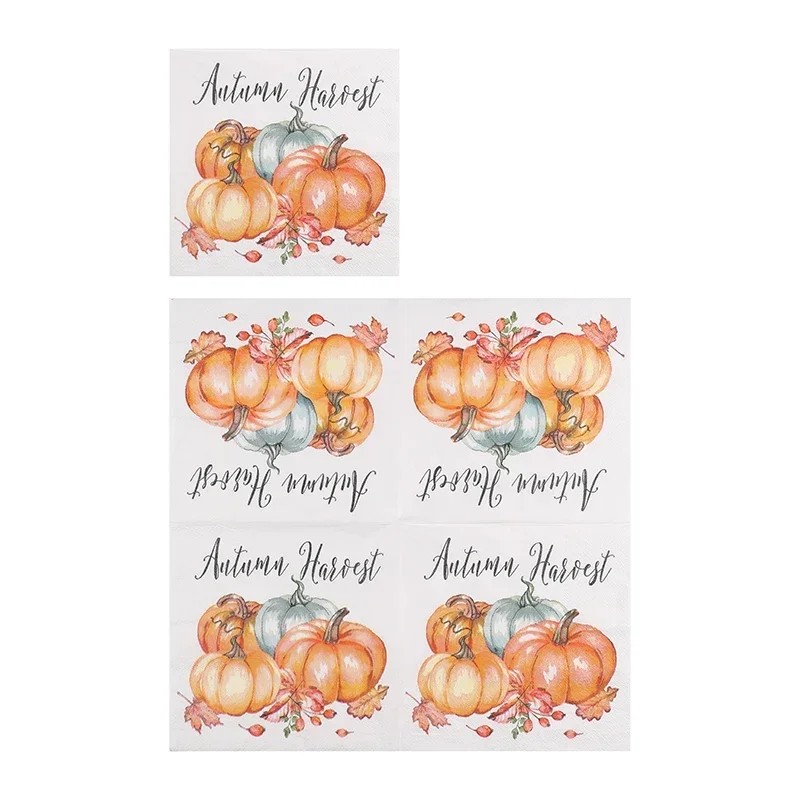10/20 pz 33cm 2Ply ringraziamento zucca tovaglioli di carta colorati tovaglioli per feste tovagliette di carta decorativa farfalla carta barlet