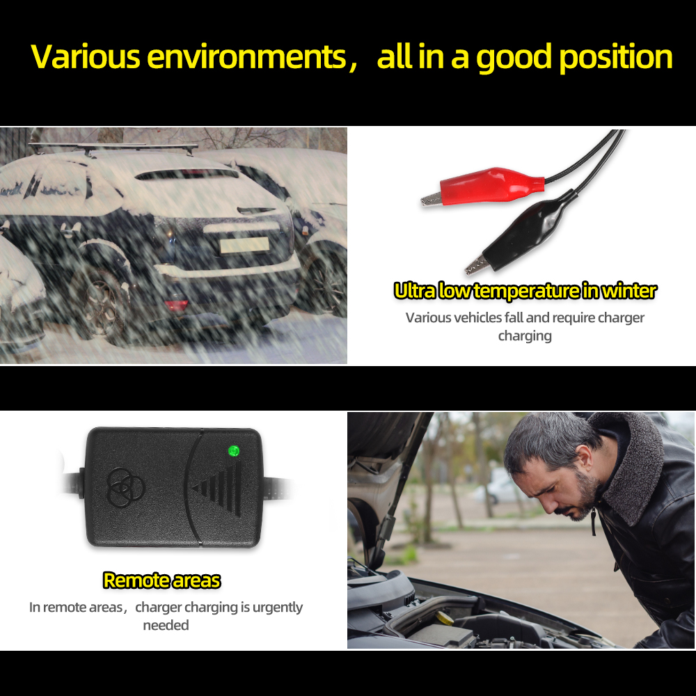 12V 1300mA 車のバッテリー充電器充電式鉛酸バッテリー充電器インテリジェント修理充電器車のトラックオートバイ