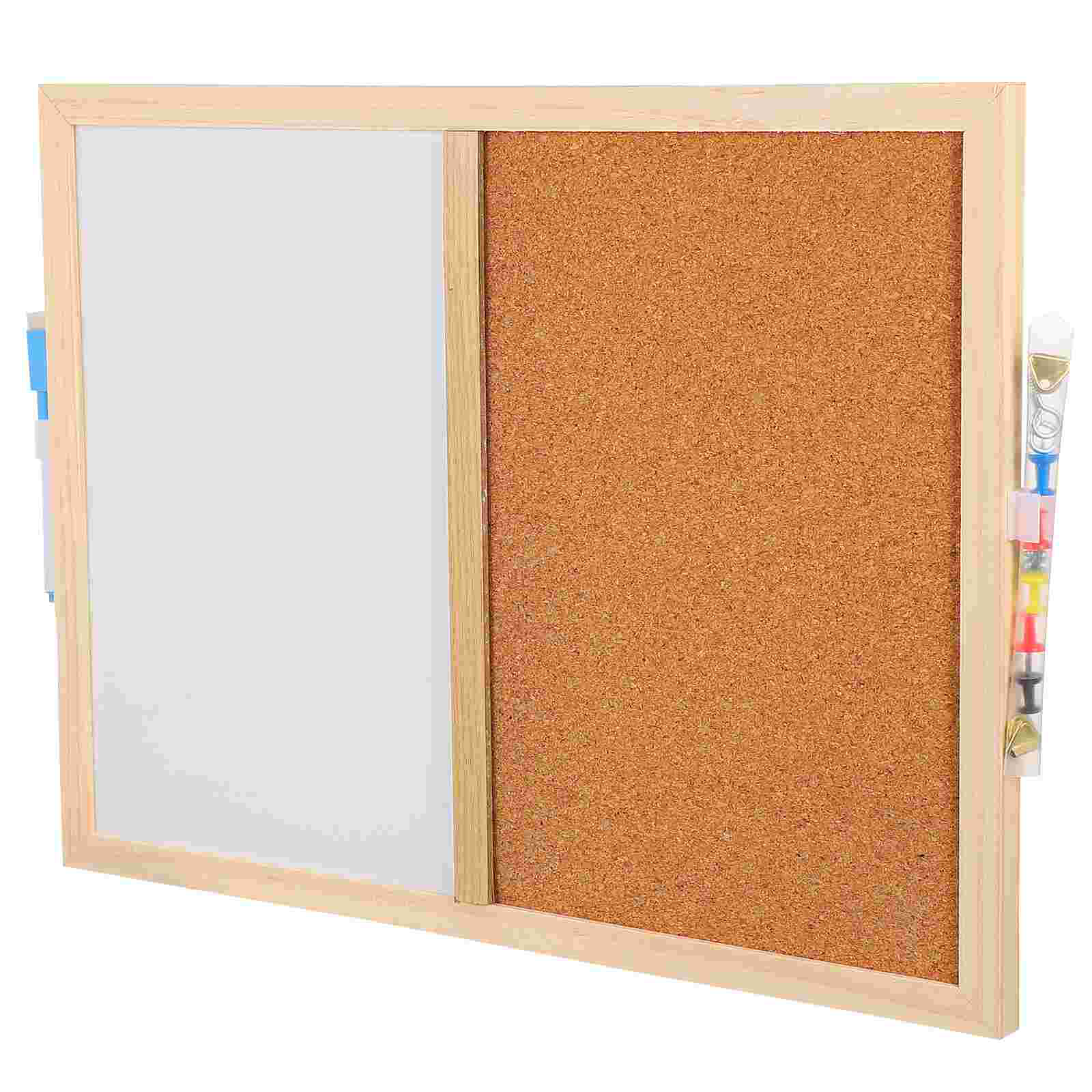 Wood Material Memo Board Magnetic Function Stylish Design Notice Whiteboard Home Decor Framed Cork Board Presentation Supplies