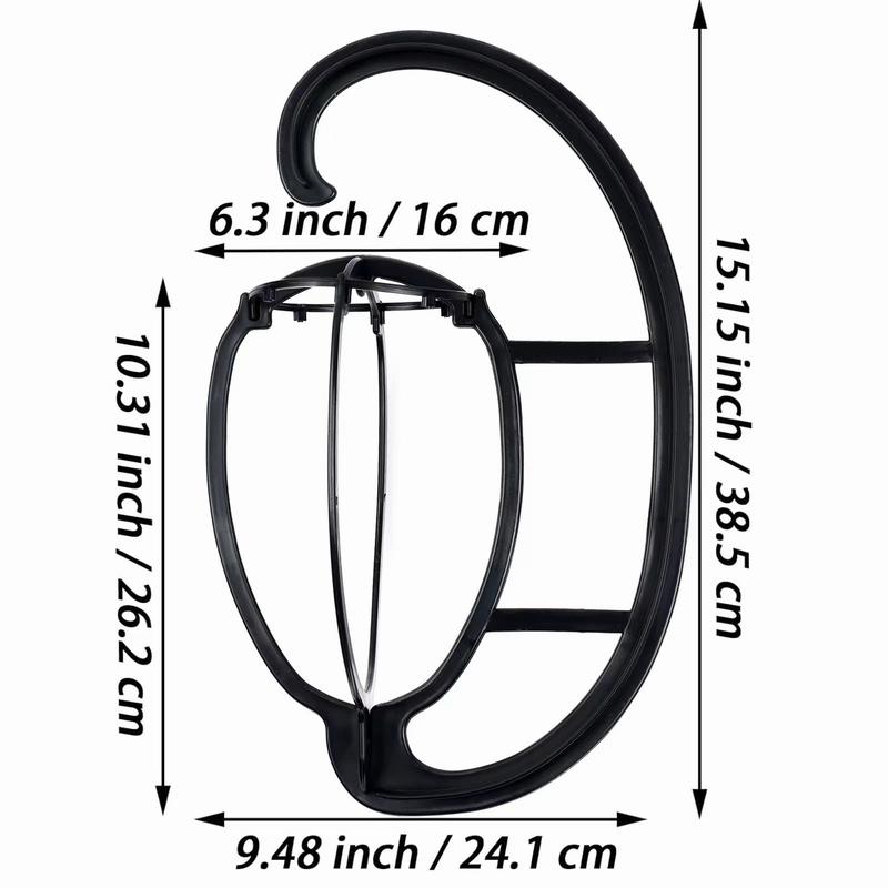 Detachable and portable plastic hanging wig holder for organizing wig storage, head cover, hat support frame