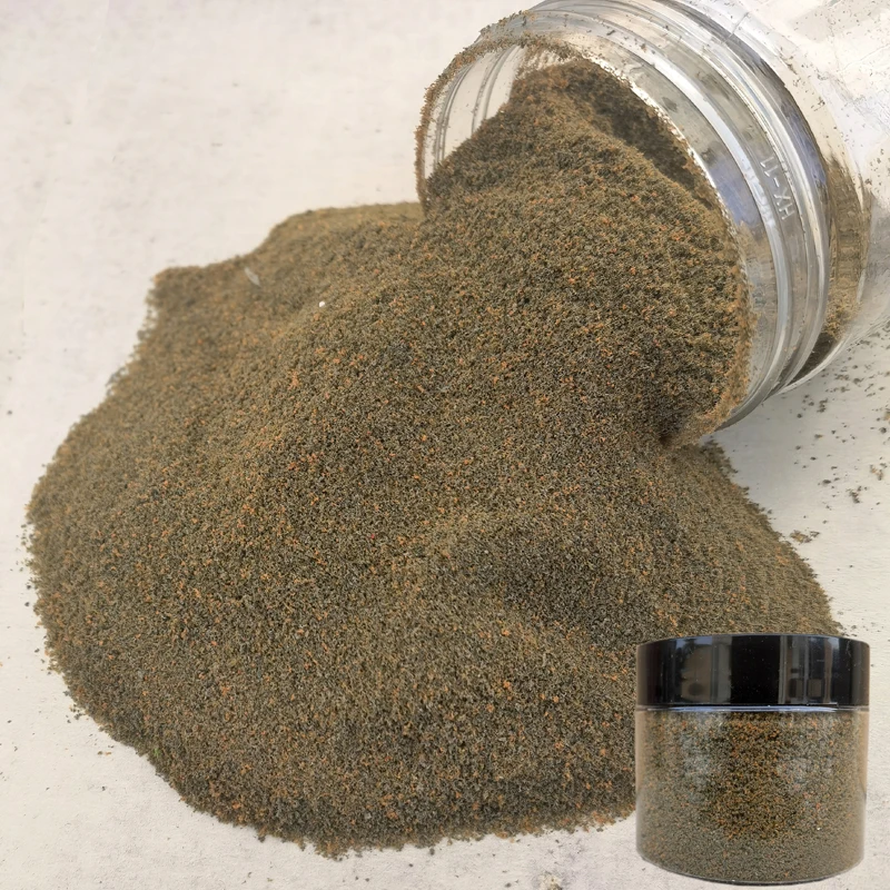 Polvo de terreno simulado de 50ml, materiales de césped fino de 0,5-0,8mm, esponja de espuma de suelo para hacer modelo a escala, diseño de escena ferroviaria de tren