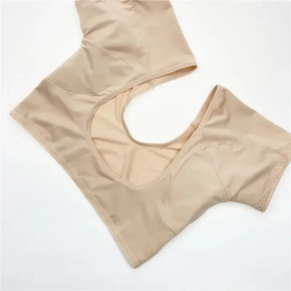 Almohadilla de absorción de sudor para axilas, chaleco de malla de secado rápido con forma de camiseta, transpirable, antimanchas de sudor, seda de leche