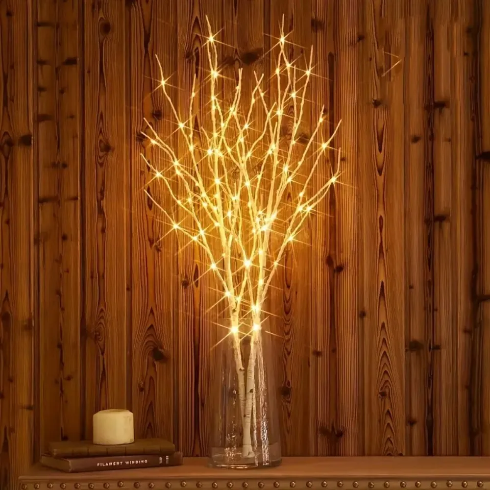 1PC 50LED copper wire birch branch light,available in white and brown,suitable for living room,bedroom,party decoration
