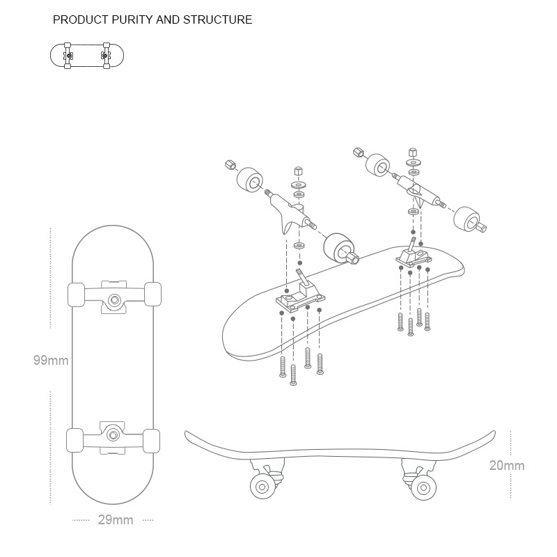 ไม้มืออาชีพสเก็ตบอร์ดนิ้วของเล่น DIY สเก็ต Park TECH อะไหล่ดาดฟ้า Stunt โลหะวงเล็บแบริ่งล้อโต๊ะของเล่นของขวัญ