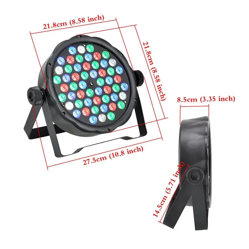 54 LED Stage Light Lamp RGB DMX512 Voice Controlled For Disco DJ Projector Party Decoration Par Bar Club Wedding Show Lights