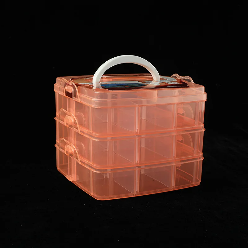 3 Layers 18 Compartments Clear Storage Box Container Jewelry Bead Organizer Case Plastic Empty Box Multifunction Tool Case 3 La