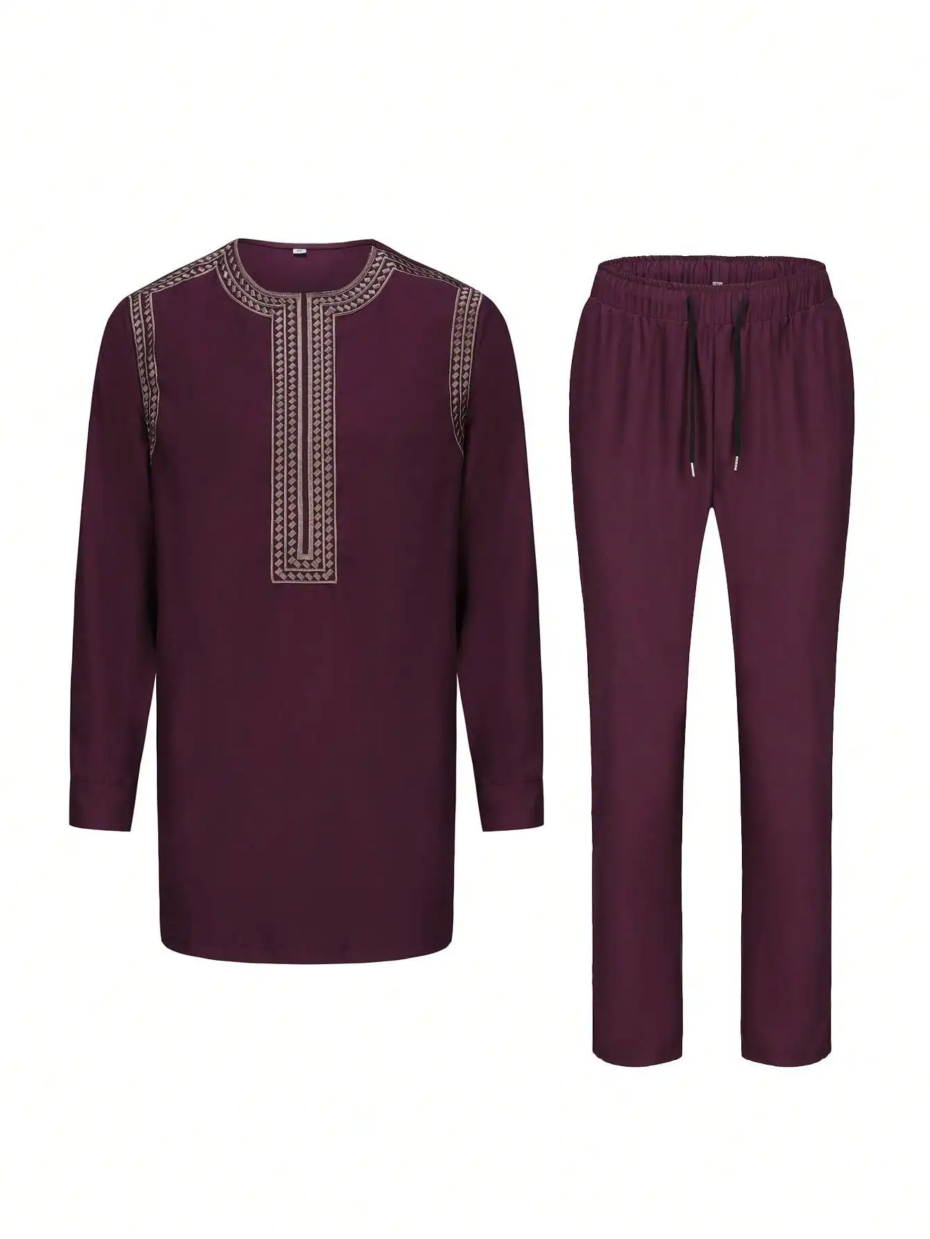 Traje tradicional africano para hombre, Camisa estampada, Top con cintura elástica, pantalones blancos para boda, conjunto de 2 piezas, trajes de estilo étnico