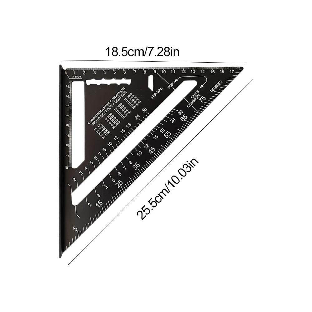 7 Inch Triangle Ruler Aluminum Alloy Speed ​​Square Angle Protractor High Precision Measuring Square Ruler Carpenter Tools