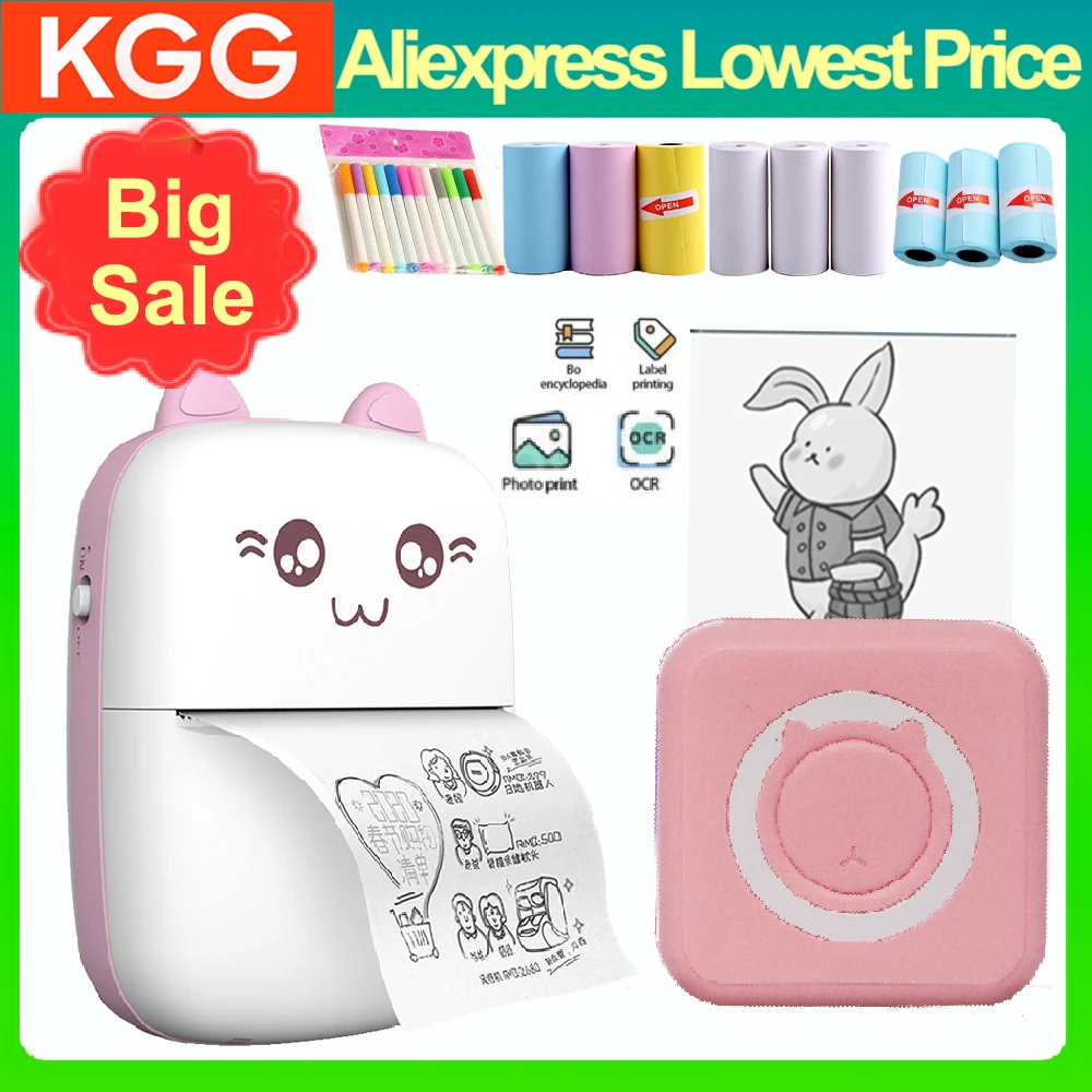 Draagbare Mini Thermische Printer Draadloos BT 203 dpi Foto Label Memo Verkeerde Vraag Afdrukken Papier USB Kabel Imprimante Draagbare