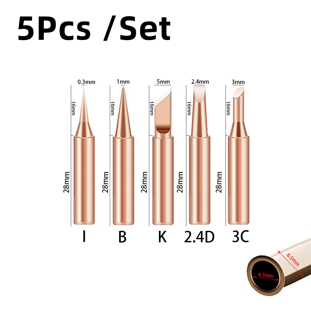 5 Cái Tôi + B + K + 2.4D + 3C Hàn Đồng Nguyên Chất 900M Hàn Đầu bộ Bên Trong Nóng Đồng Trần Điện Mỏ Hàn Đầu
