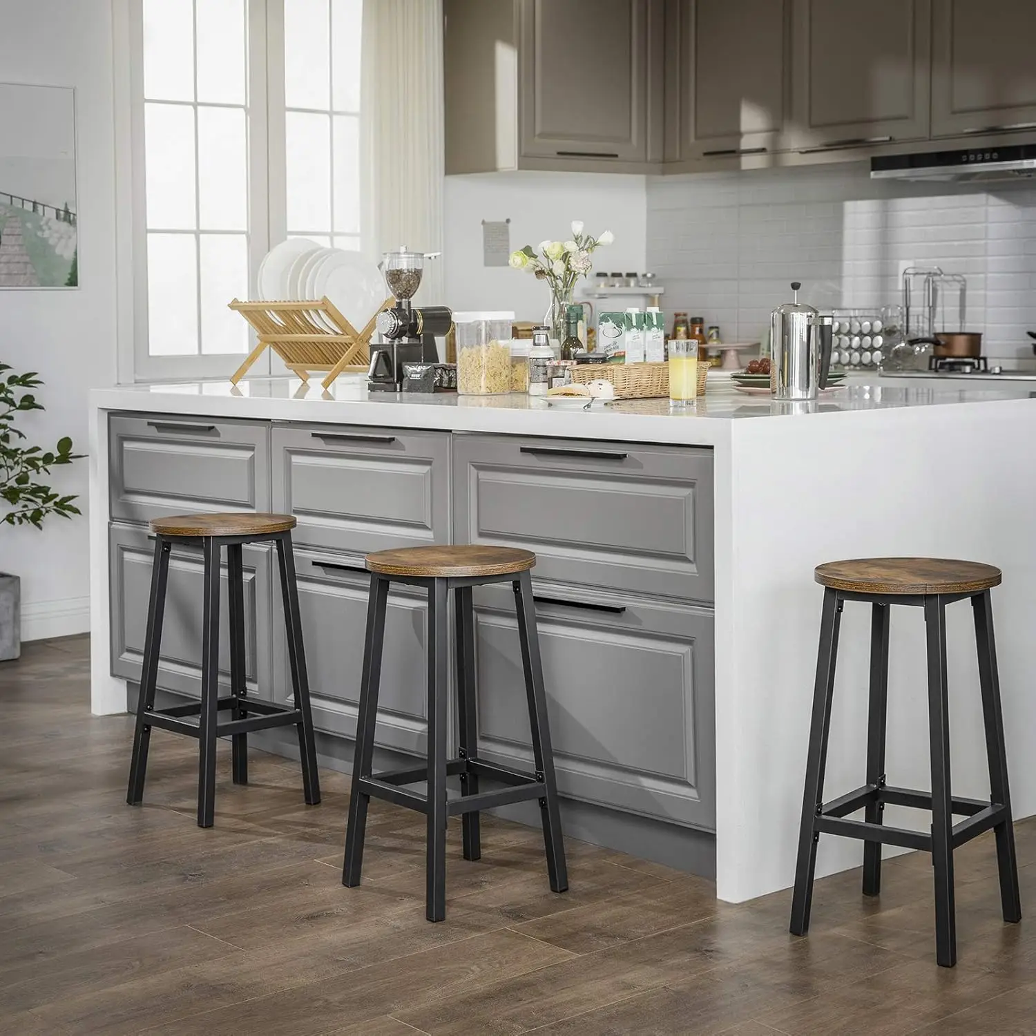 VASAGLE barkruk barstoelen (set, 2 St), tot 100 kg belasting