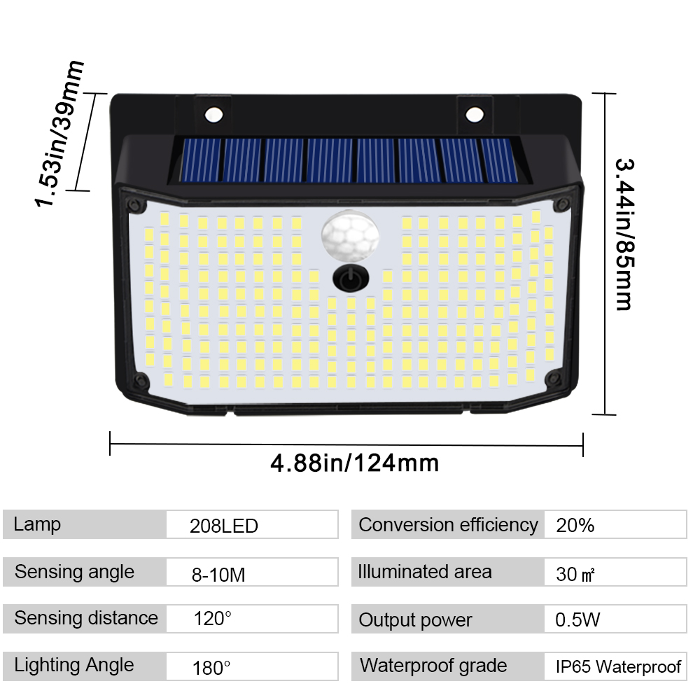 Solar leuchten im Freien LED Solar Wand leuchte wasserdicht drahtlosen Bewegungs sensor Sicherheit 3 Modi Gartenzaun Hof Deck Garage