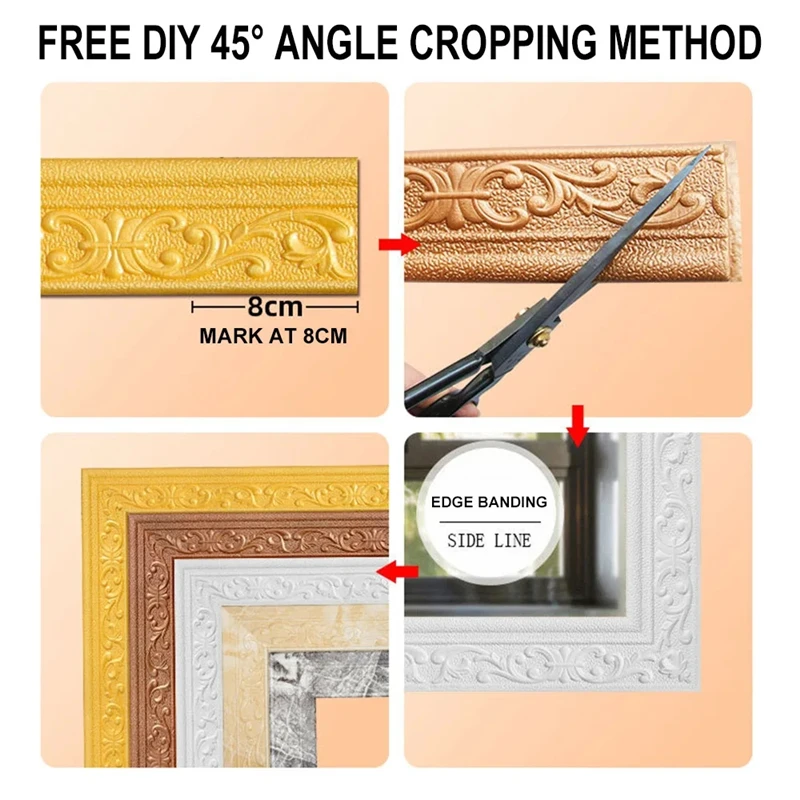 10 M/ม้วน 3D Wall Trim Line เส้นขอบ Self กาวกันน้ํา Baseboard วอลล์เปเปอร์สติ๊กเกอร์ติดผนังสําหรับตกแต่งบ้าน