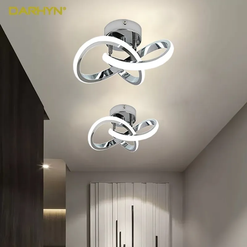 ไฟเพดานทางเดินแถบไฟ LED โคมไฟห้องนั่งเล่นเรียบง่ายที่ทันสมัยสำหรับระเบียงบันไดทางเข้าติดตั้งในการตกแต่งบ้านไฟ LED Luster