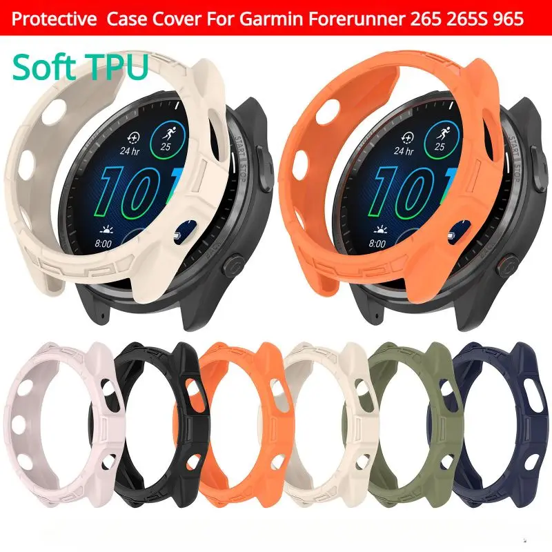 Funda protectora de TPU para Garmin Forerunner 265 265S 965, correa de reloj inteligente, Protector de parachoques de silicona suave, accesorios