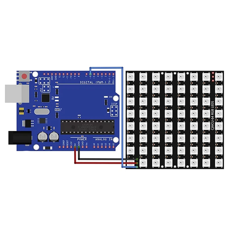 Módulo de CJMCU-8X8 de Panel de matriz LED 3 X U 64 Compatible con Arduino y Raspberry Pi