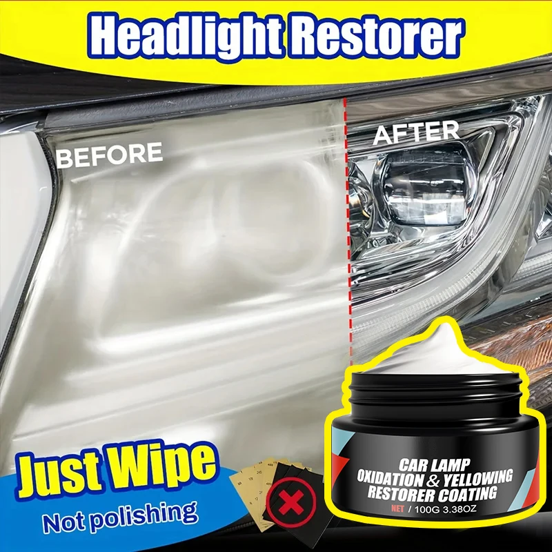 Car Headlight Restoration Polishing Headlamp Scratch Remover Repair Cleaning Paste Remove Oxidation Headlight Polish Liquid