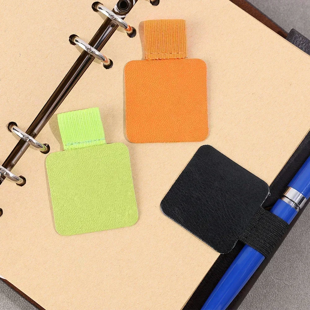 6-1 pz Portapenne Portapenne Pad autoadesivo in pelle PU per stilo Matita Libri Notebook Anti-perso Anti-caduta Passanti elastici