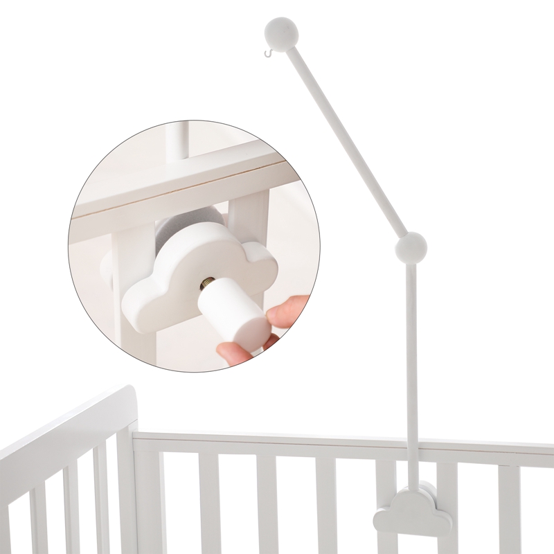 Soporte de campana de cama de nube de madera para bebé, campana de cama de cuna de dibujos animados, sonajero colgante móvil, colgador de juguete, soporte de decoración de cuna de bebé, brazalete de brazo
