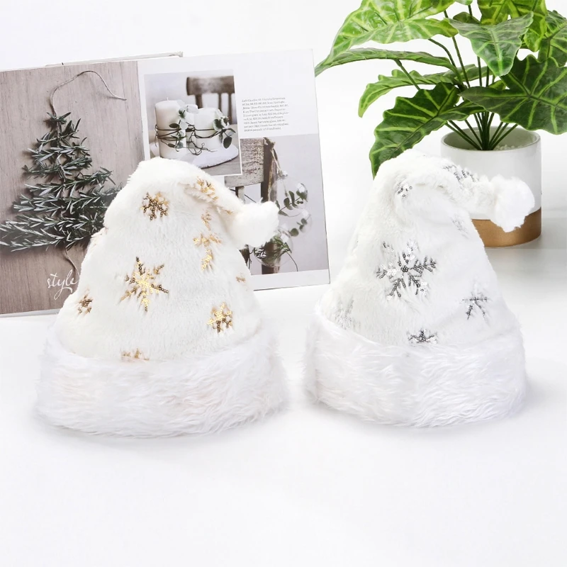 Xmas หมวก WARM Plush Santa หมวกสำหรับวันปีใหม่ปาร์ตี้ผู้ชายผู้หญิง Universal ขนาดการถ่ายภาพ Props