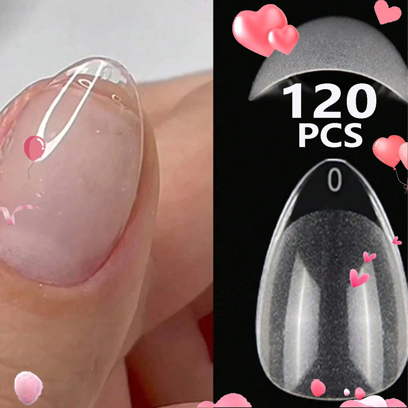 120 Uds XXS puntas de uñas de ataúd de almendra Extra corto medio mate Gel suave prefilado cubierta completa uñas postizas para camas de uñas pequeñas y medianas