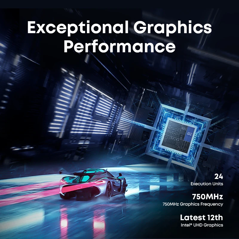 CHUWI LarkBox X Mini PC Intel N100 Game PC UHD Graphics for 12th Gen Intel Processors 12GB RAM 512GB SSD WiFi 6 Desktop Computer