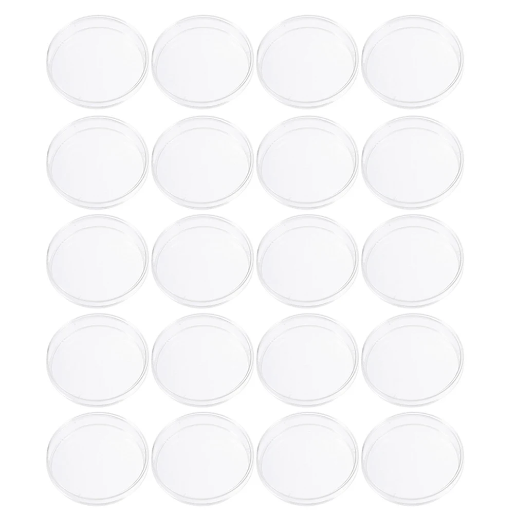 Piastre per petri da 20 pezzi Piastre per coltura trasparenti Laboratorio di ricerca scientifica Fungo Plastica biologica resistente riutilizzabile 70mm