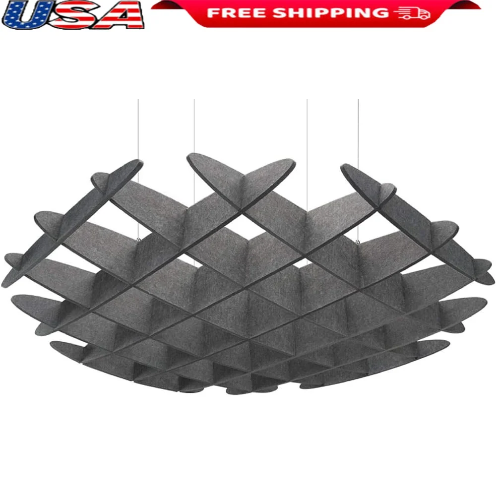 Large 3D Acoustic Ceiling Waffle Cloud Sound Absorbing Panel Wall Decor Acoustic Improvement Offices Studios Schools