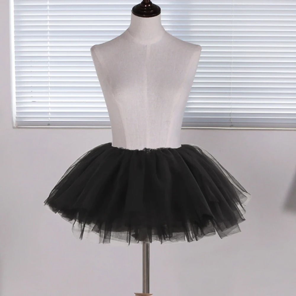 Sous-jupe Lolita en Tulle bouffant blanc et noir pour femmes, robe de bal Cosplay pour enfants, jupons de mariée désossés, robe Tutu
