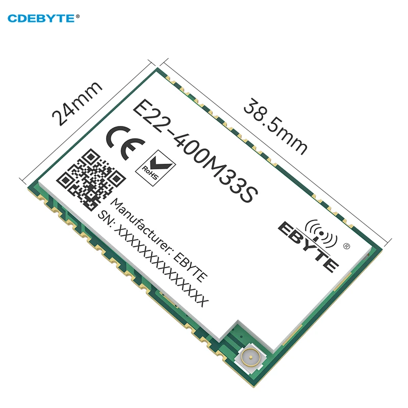 LoRa SX1268 433MHz 33dBm Module RF SMD IPEX Tem Lỗ 1W E22-400M30S Dài 12KM Phạm Vi Không Dây Dữ Liệu máy Phát Và Máy Thu