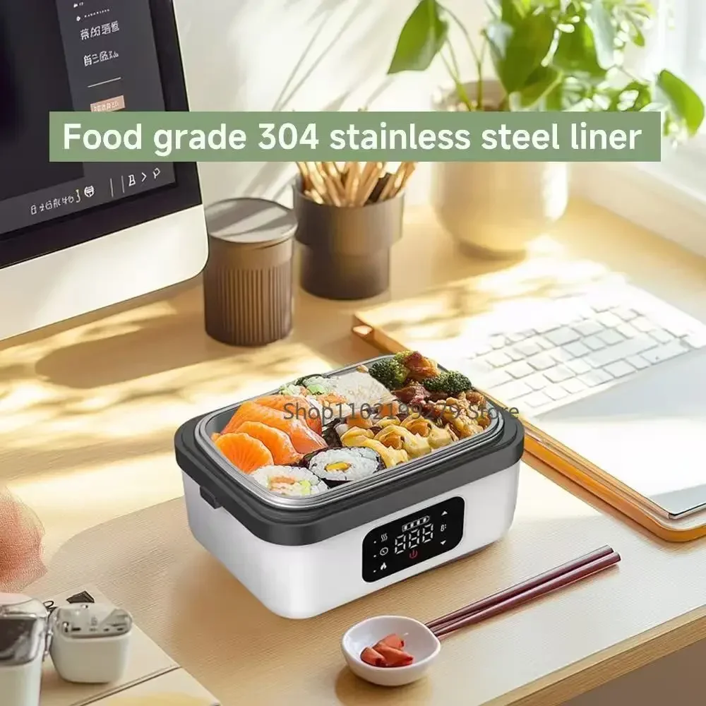 2025 Draagbare draadloze lunchbox Verwarming Watervrije Bento Box Geïsoleerde lunchbox met grote capaciteit voor reizen/kantoor LCD-scherm