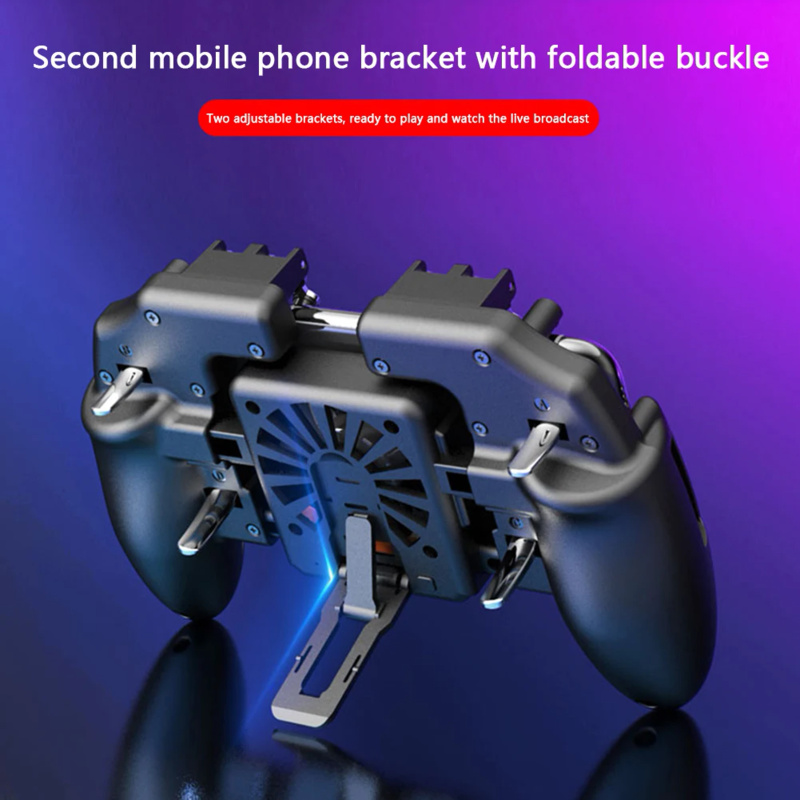 M10 M11 6 ngón tay gamepad điện thoại di động chụp Nút chơi game kích hoạt Gamepad cho pubg điều khiển trò chơi cần điều khiển với quạt làm mát