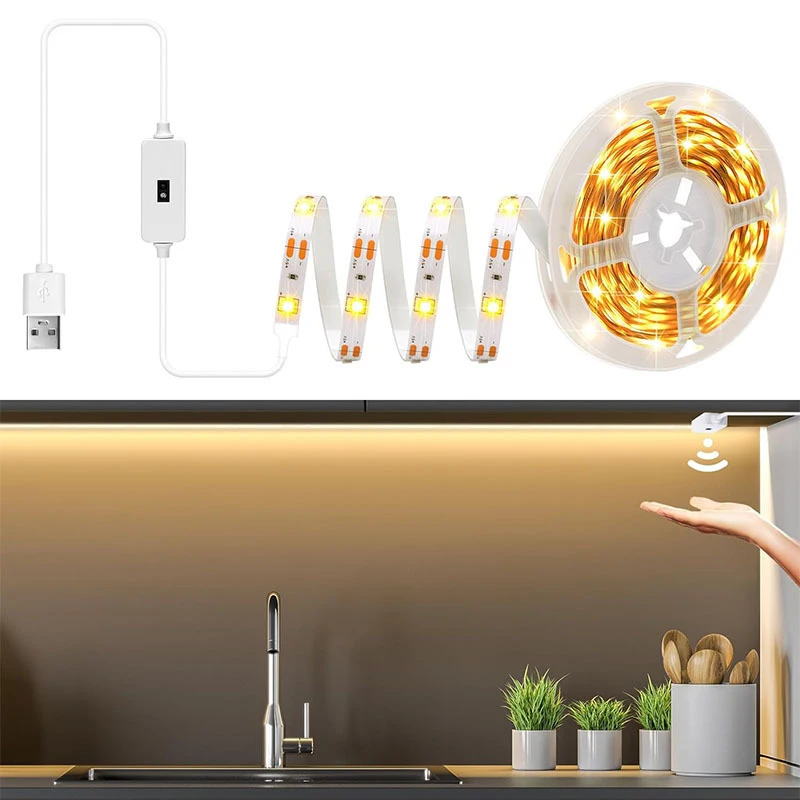 Lampada a striscia LED DC USB 5V dimmer intelligente spazzata a mano interruttore a induzione controllo retroilluminazione nastro lampada TV nastro camera da letto decorazione della casa