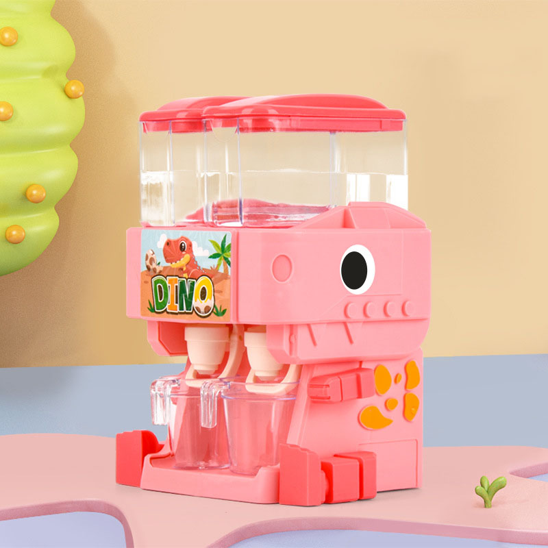 Double distributeur d'eau dinosaure pour enfants, jouet avec mignon rose bleu, eau froide/chaude, jus, fontaine à boire, jouets de cuisine de Simulation