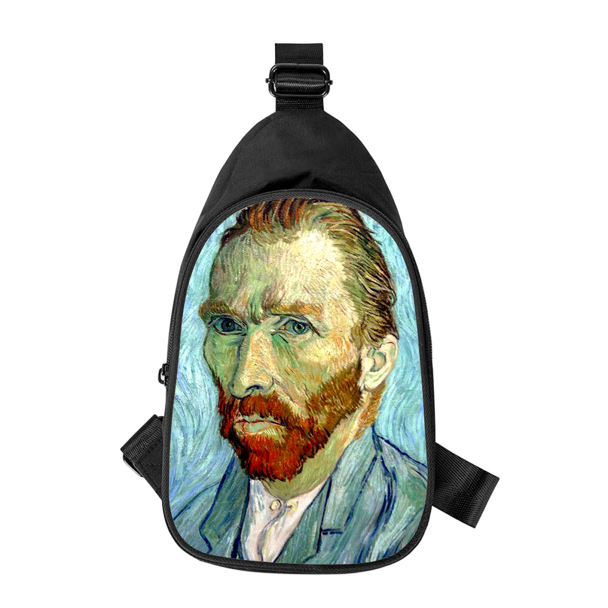 Van Gogh Kunst Malerei 3D-Druck neue Männer Kreuz Brusttasche diagonal Frauen Umhängetasche Ehemann Schule Taille Pack männliche Brust Pack