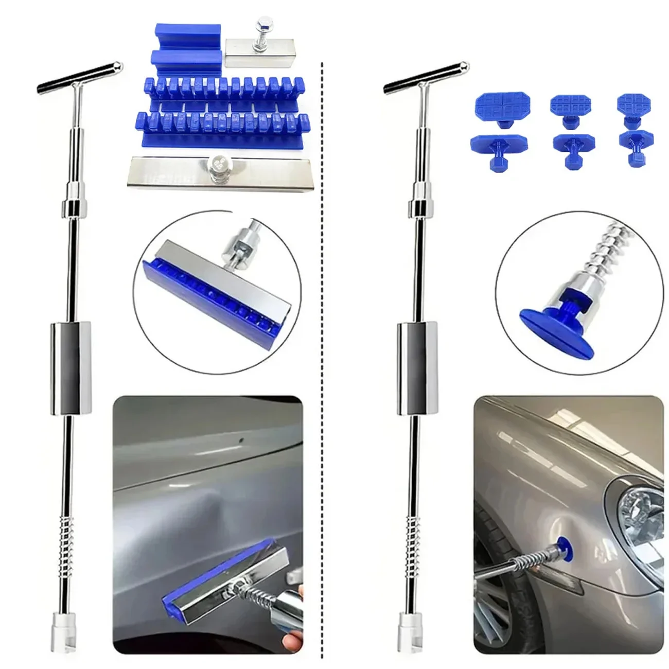 Paintless Auto Dent Remover Repair Tools Slide Hammer T-bar Dent Puller Suction Cup Dent Puller for Car Body Hail Damage