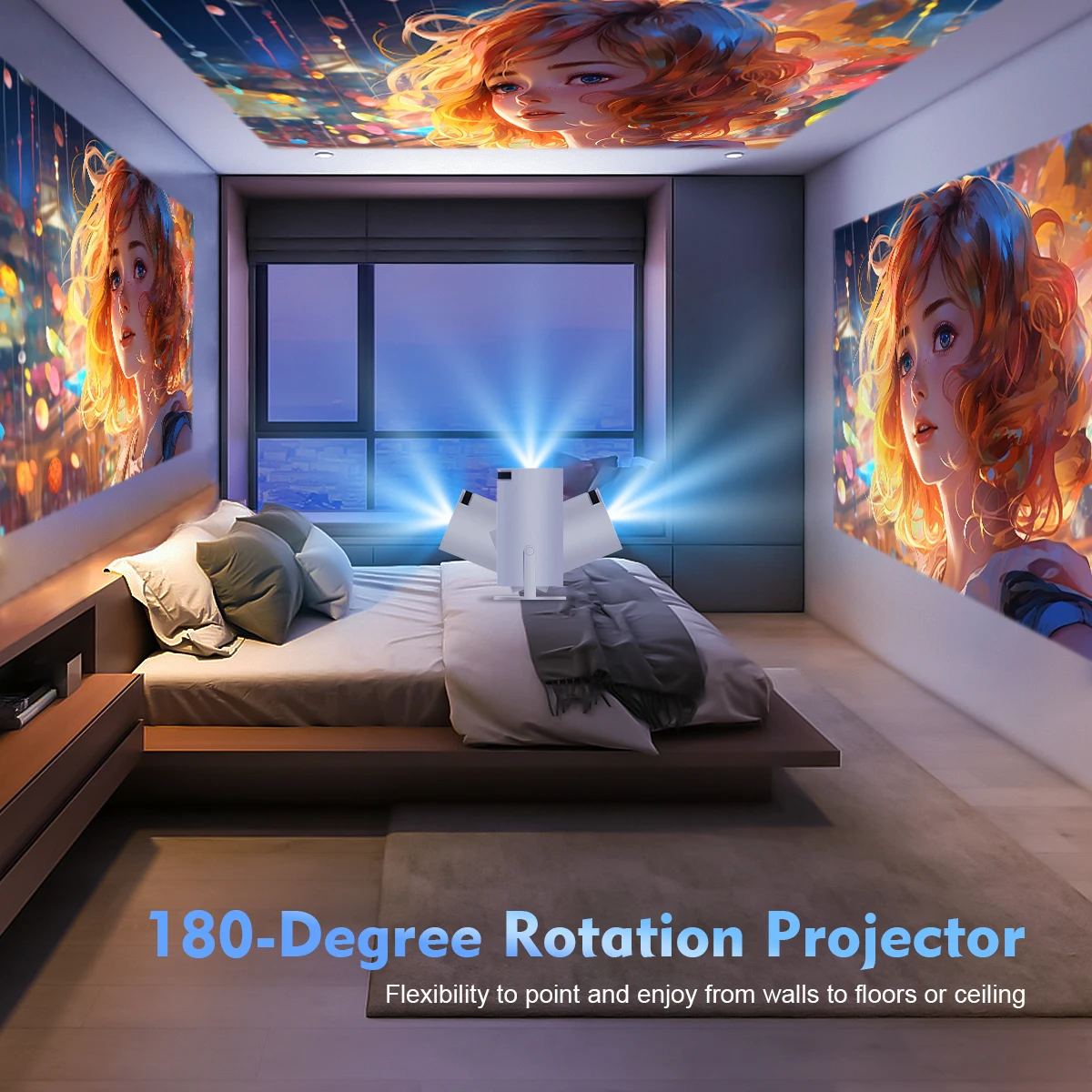 Magcubic-Projektor HY300 PRO 8K Android 14 Dual Wifi6 290ANSI Allwinner H726 BT5.4 1080P 1280 * 720P Heimkino-Außenprojektor